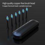 スマートタイマー付きカスタムUSB充電式音波歯ブラシ、ホルダー付き急速充電